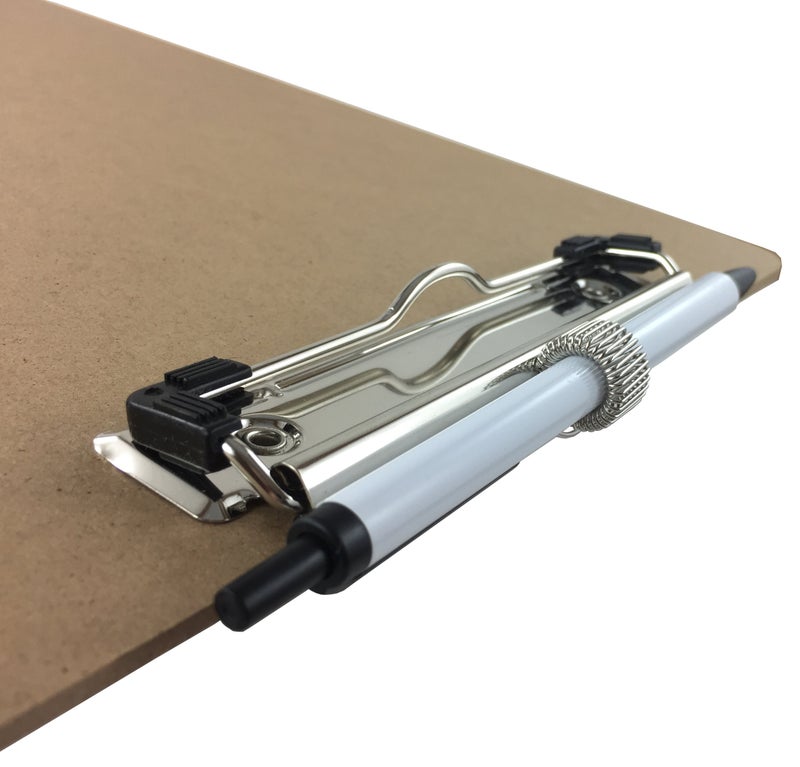 Trade Quest Pen Holder Clipboard, Letter Size, Low Profile Clip, Hardboard, 6-Pack (Pen Included) - Image 2